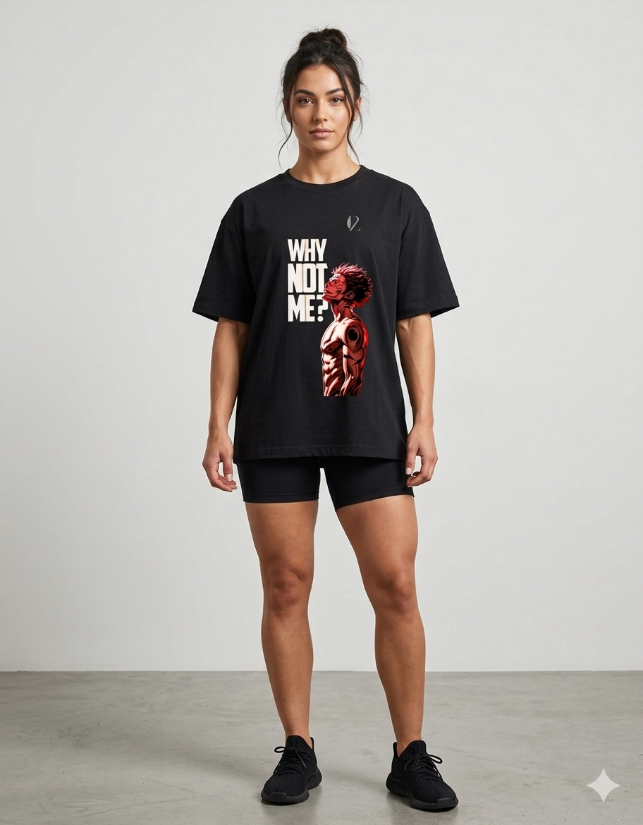 "Why Not Me?" Heavyweight Gym Tee || Premium 180 GSM Streetwear || 🚨 THE FALLEN KING DROP | Limited Edition Oversized Graphic Tee