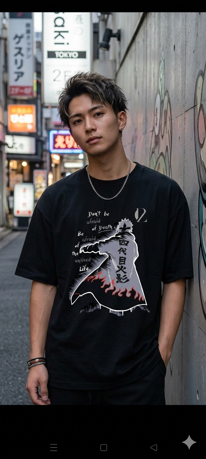 The Fourth Hokage's Promise: "Unlived Life" Dual-Print Premium Cotton T-Shirt