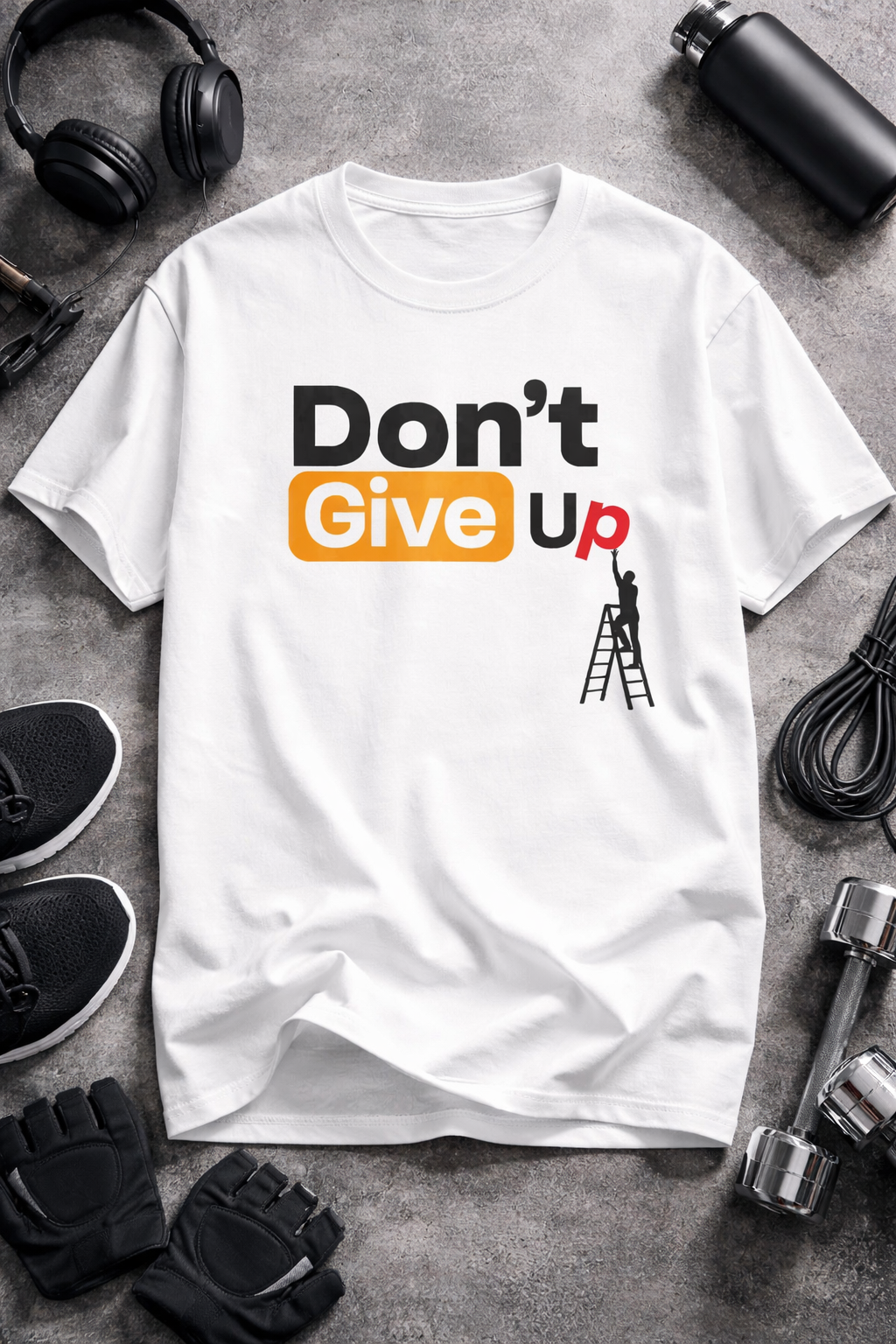 Don’t Give Up T-Shirt for Men & Women | 180 GSM Premium cotton T-shirt with “Don’t Give Up”  t shirt Comfortable, stylish & perfect for daily wear | Premium 180 GSM Cotton | Unisex Limited Stock – Selling Fast!