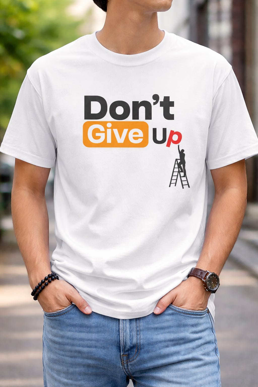 Don’t Give Up T-Shirt for Men & Women | 180 GSM Premium cotton T-shirt with “Don’t Give Up”  t shirt Comfortable, stylish & perfect for daily wear | Premium 180 GSM Cotton | Unisex Limited Stock – Selling Fast!